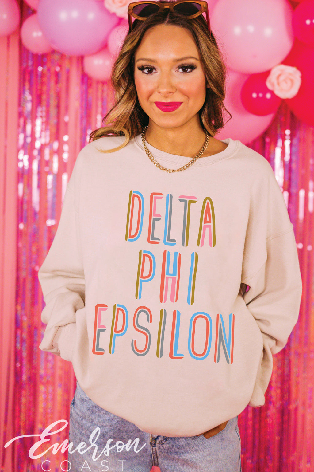 Delta Phi Epsilon Artsy Crewneck