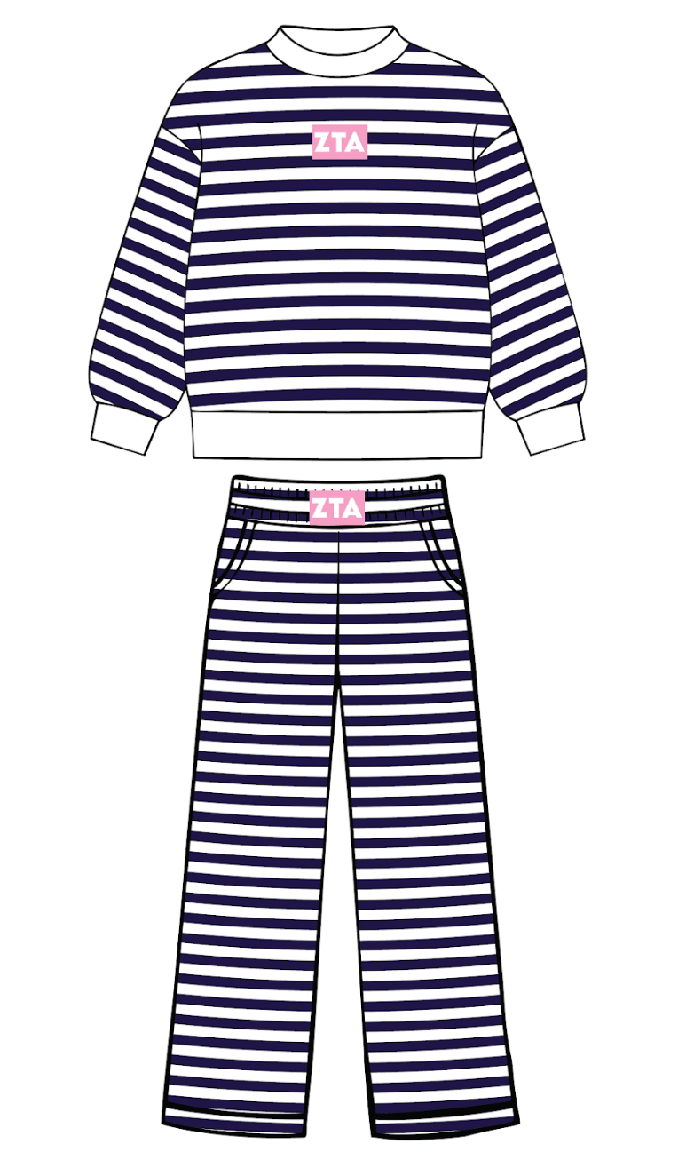 EC-8286 REP Zeta Tau Alpha Texas Tech University Striped Set 2025-PR