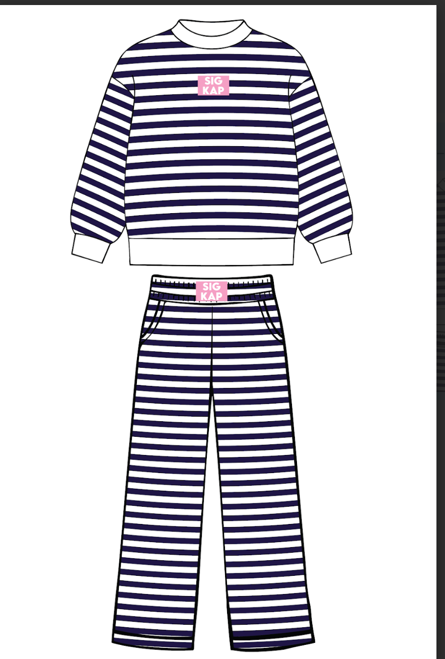EC-8319 rep Sigma Kappa University of Central Arkansas Striped Set 2025-PR
