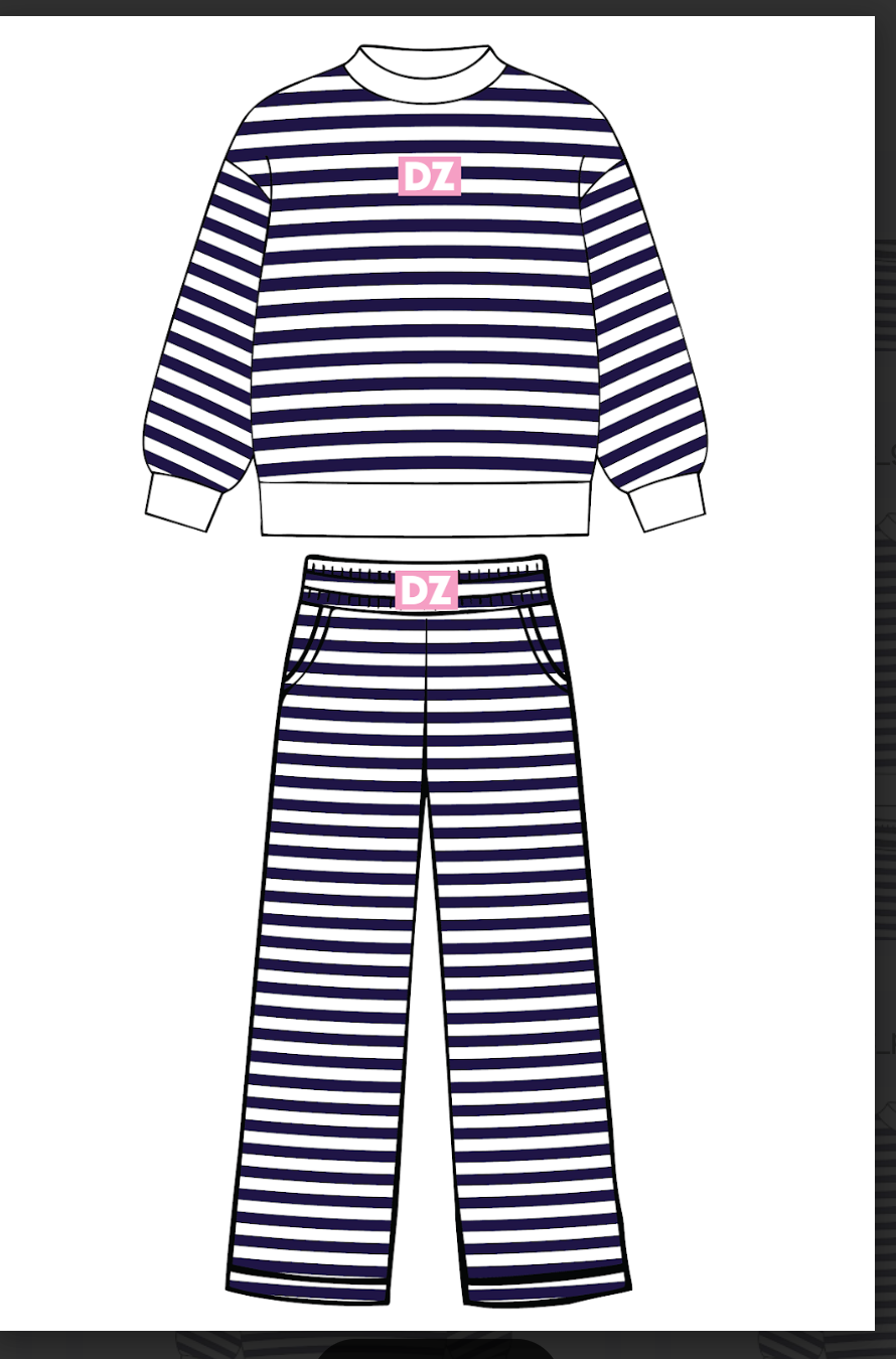 EC-8325 REP Delta Zeta University of Louisville Striped Set Preorder 2025-PR
