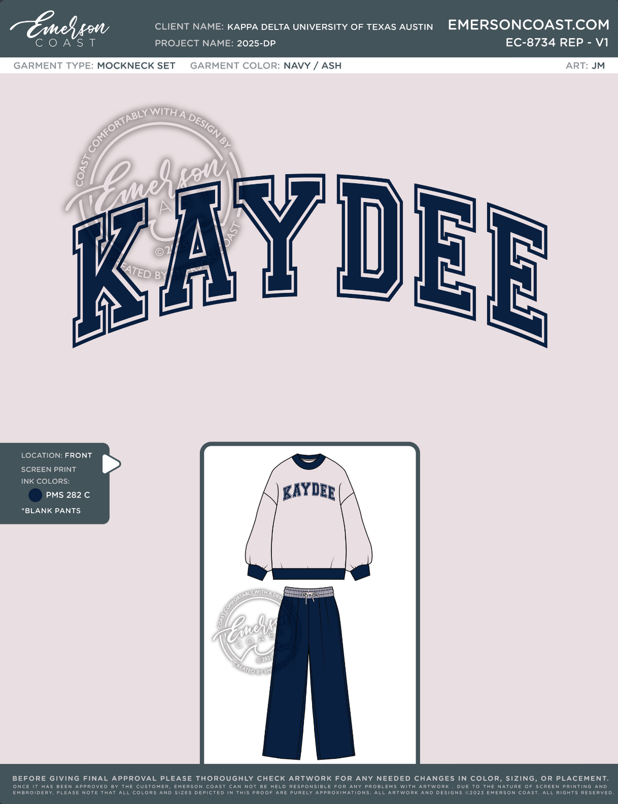 EC-8734 REP Kappa Delta University of Texas Austin Grey Set 2025-PR