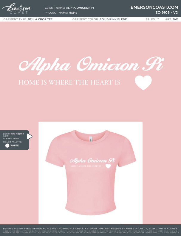EC-9105 NEW Alpha Omicron Pi East Carolina University 2026 - BD