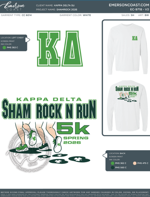 EC-9718 NEW Kappa Delta Samford University Shamrock 2026 PHIL