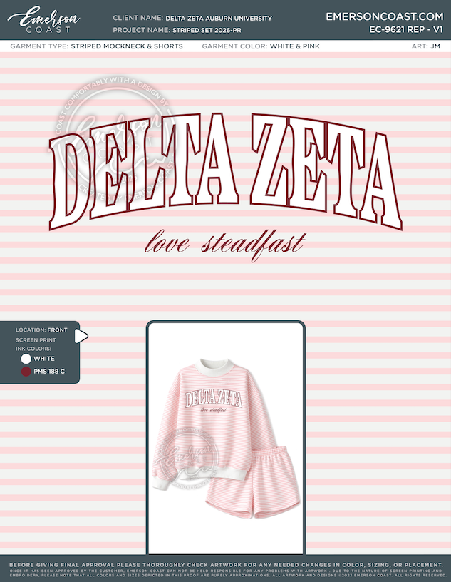 EC-9621 REP Delta Zeta Auburn University Striped Sets 2026-PR