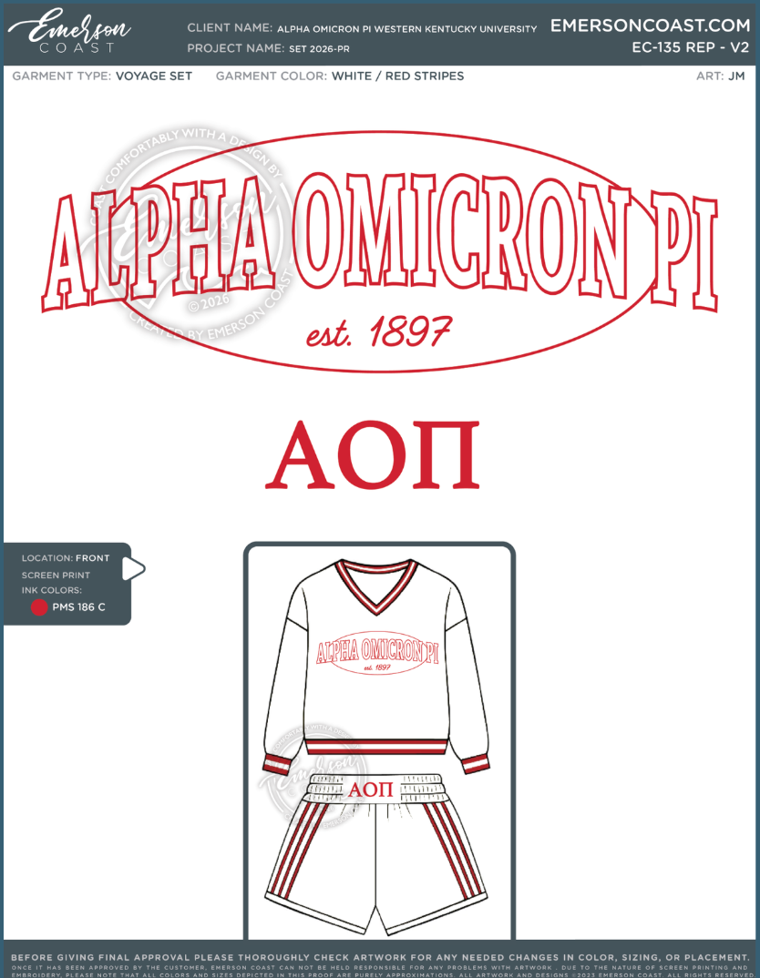 EC-135 REP Alpha Omicron Pi Western Kentucky University Set 2026-PR