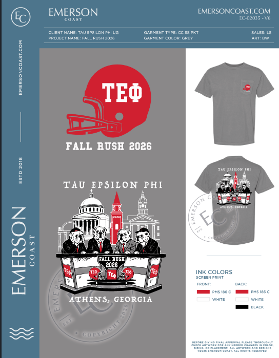 EC-02035 NEW Tau Epsilon Phi University of Georgia Fall Rush 2026- REC