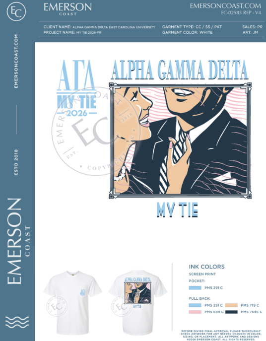 EC-02585 REP Alpha Gamma Delta East Carolina University My Tie 2026-FR - WHITE