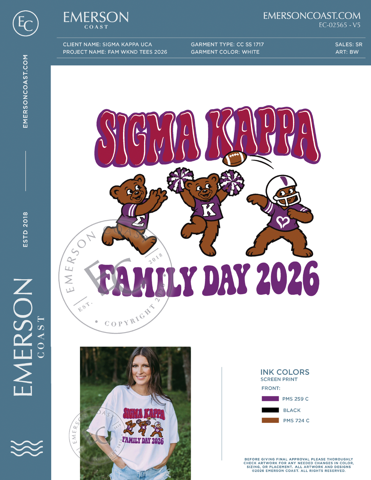 EC-02565 REP Sigma Kappa University of Central Arkansas Fam Wknd Tees 2026-FW