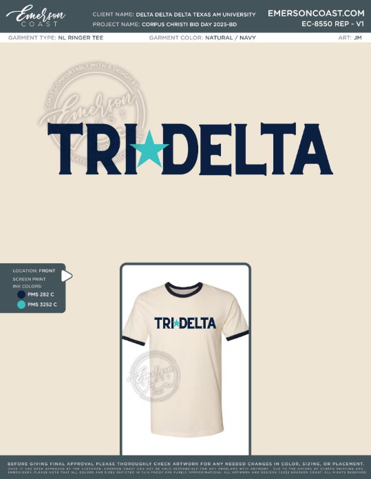 EC-8550 REP Delta Delta Delta Texas AM University Corpus Christi Bid Day 2025-BD