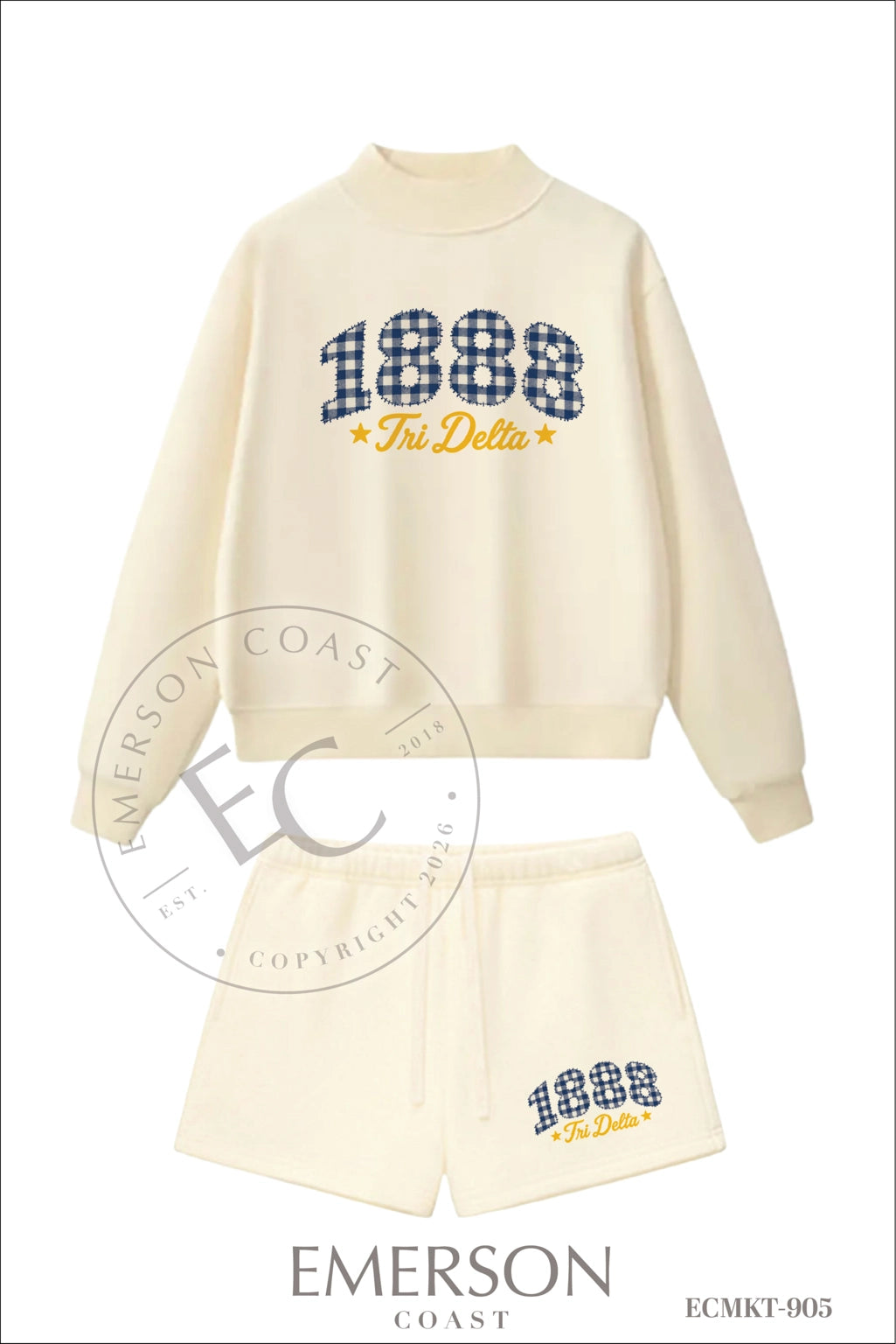 Tri Delta Patchwork Cream Set