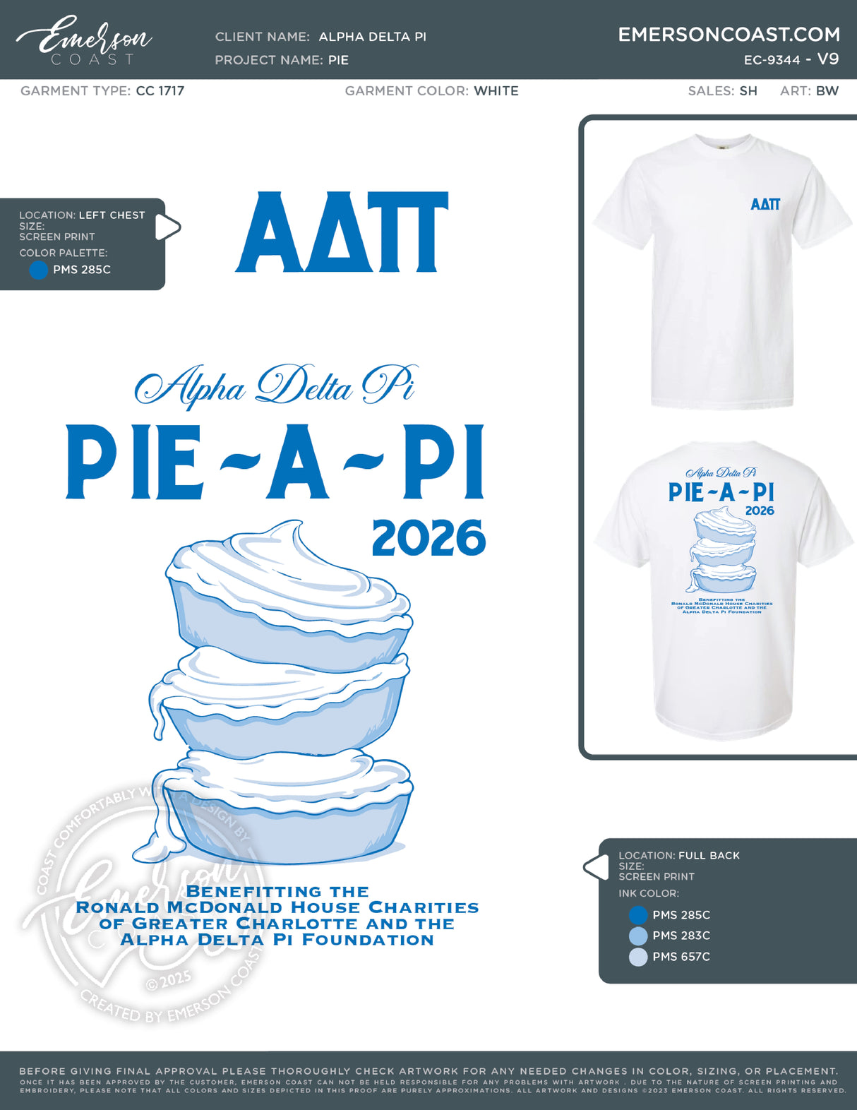 EC-9344 NEW Alpha Delta Pi University of North Carolina at Charlotte Pie 2026 PHIL