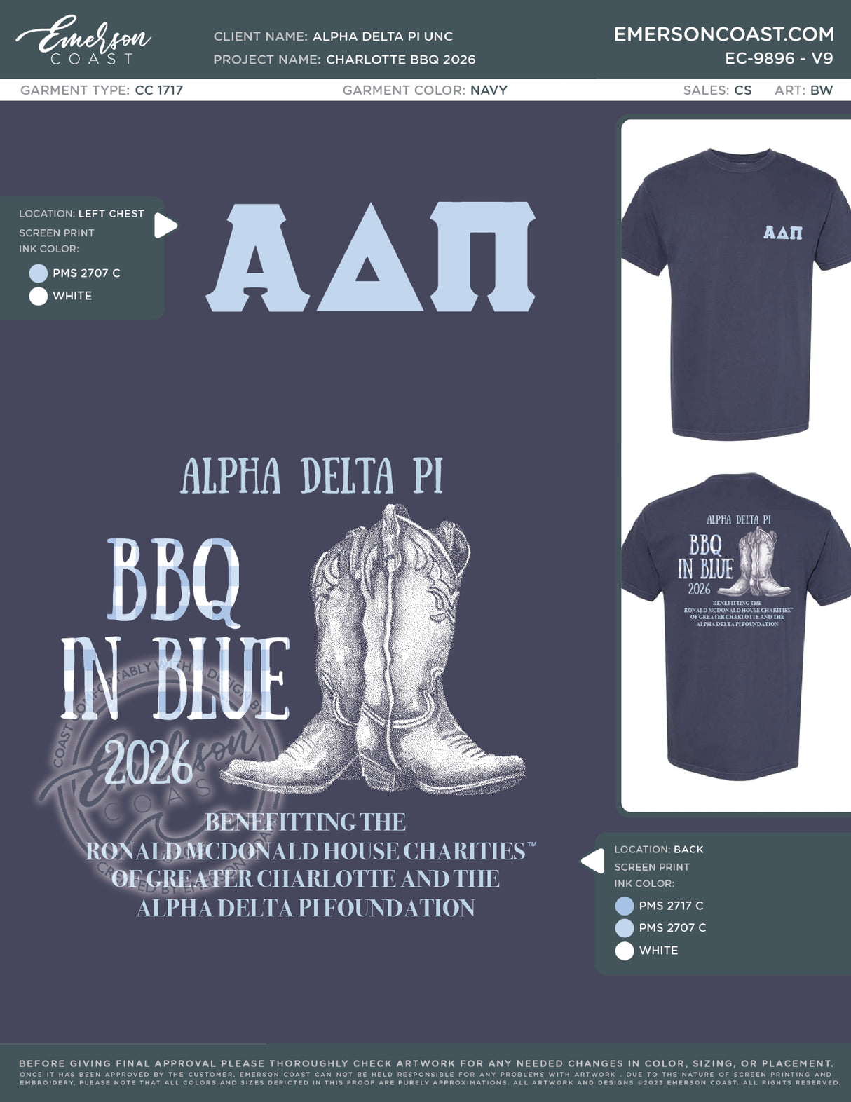 EC-9896 NEW Alpha Delta Pi University of North Carolina at Charlotte BBQ 2026 PHIL