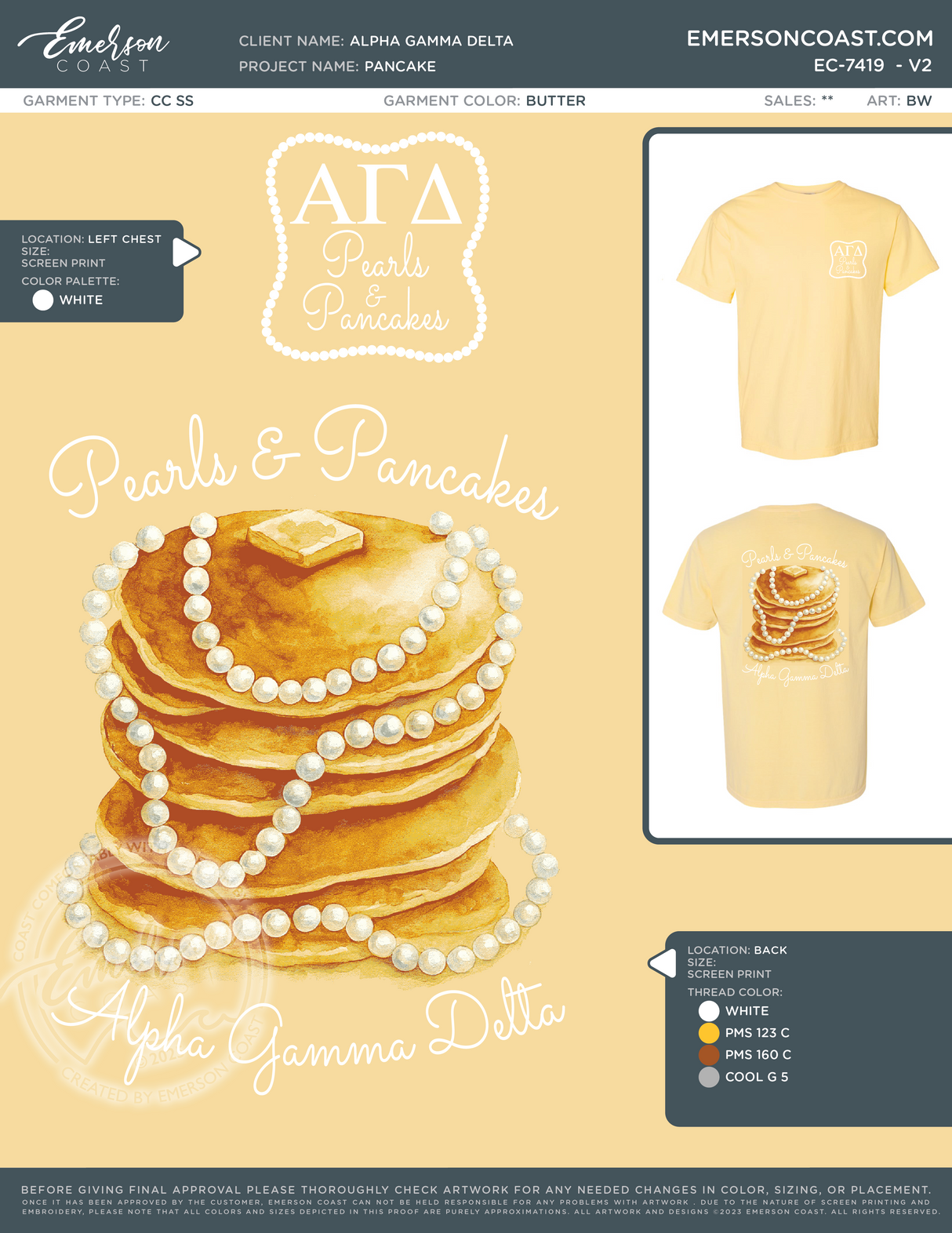 EC-7419 NEW Alpha Gamma Delta University of Wisconsin Whitewater Pancake 2025-PHIL