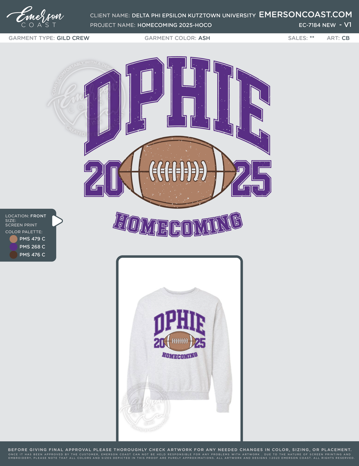 EC-7184 NEW Delta Phi Epsilon Kutztown University Homecoming 2025-HOCO