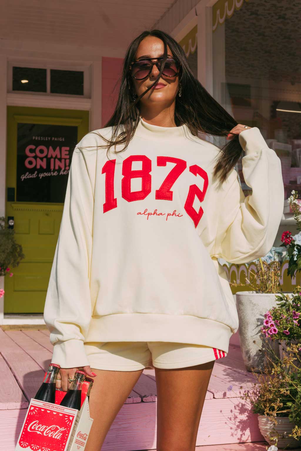 Alpha Phi Vintage Varsity Mockneck