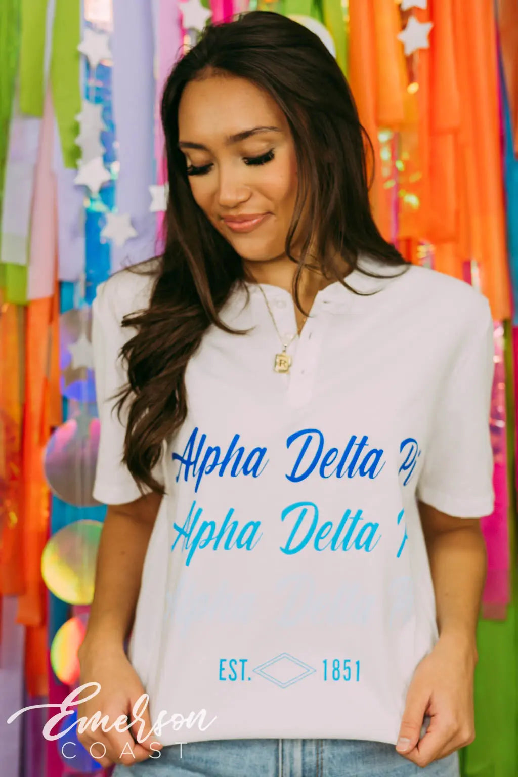 Alpha Delta Pi Short Sleeve Henley