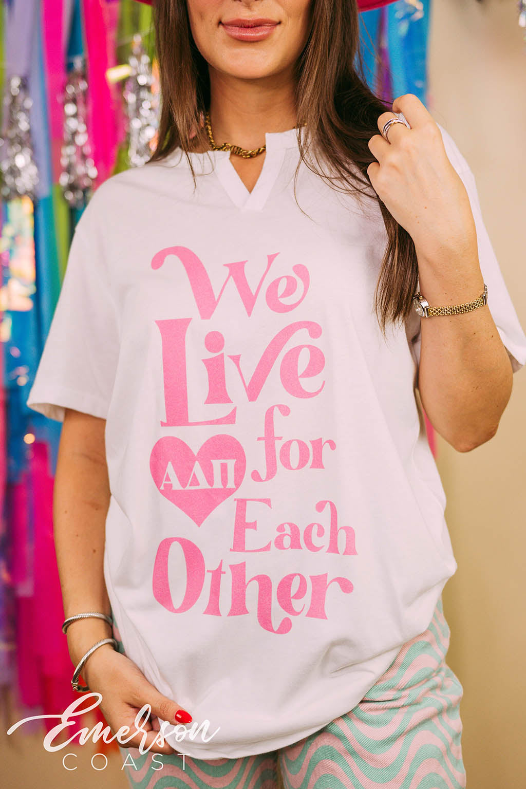 ADPi WLFEO Heart Notch Tee