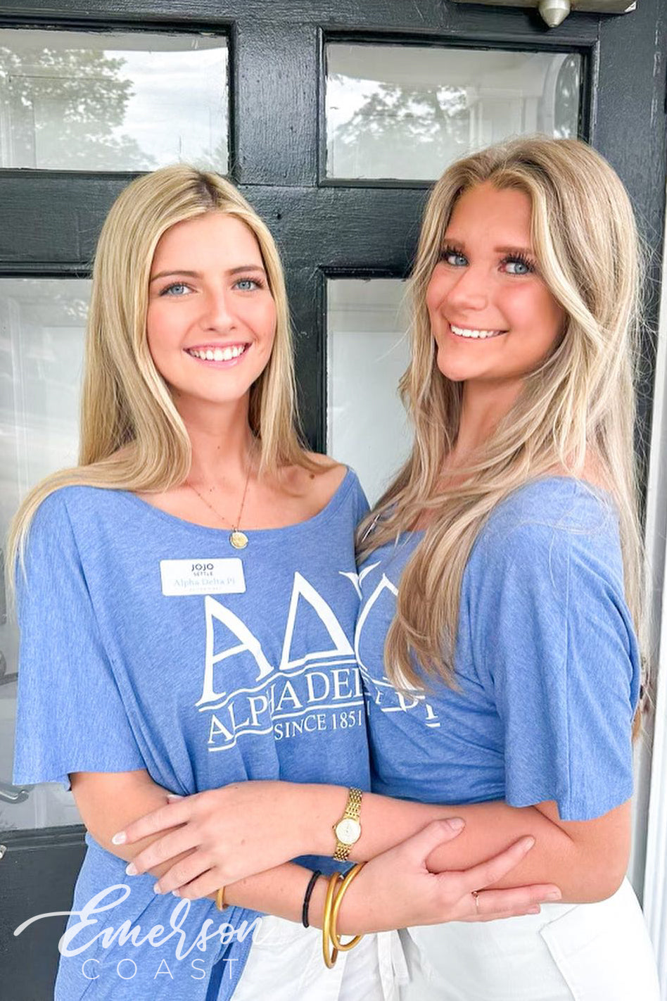 Alpha Delta Pi Blue Slouchy Recruitment Tee