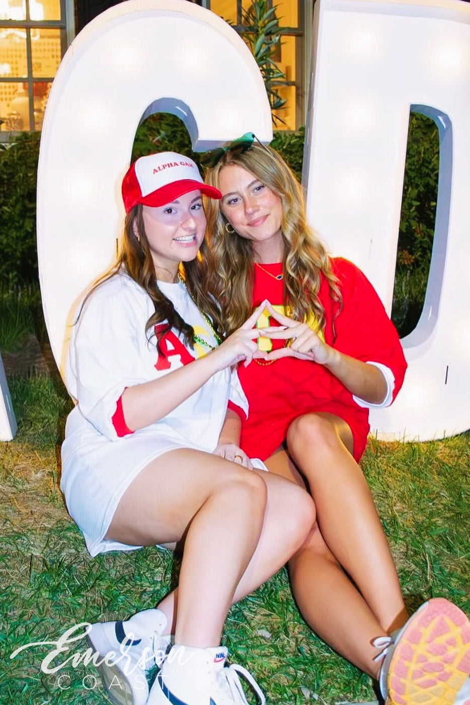 Alpha Gamma Delta Red & Gold Letter Jersey