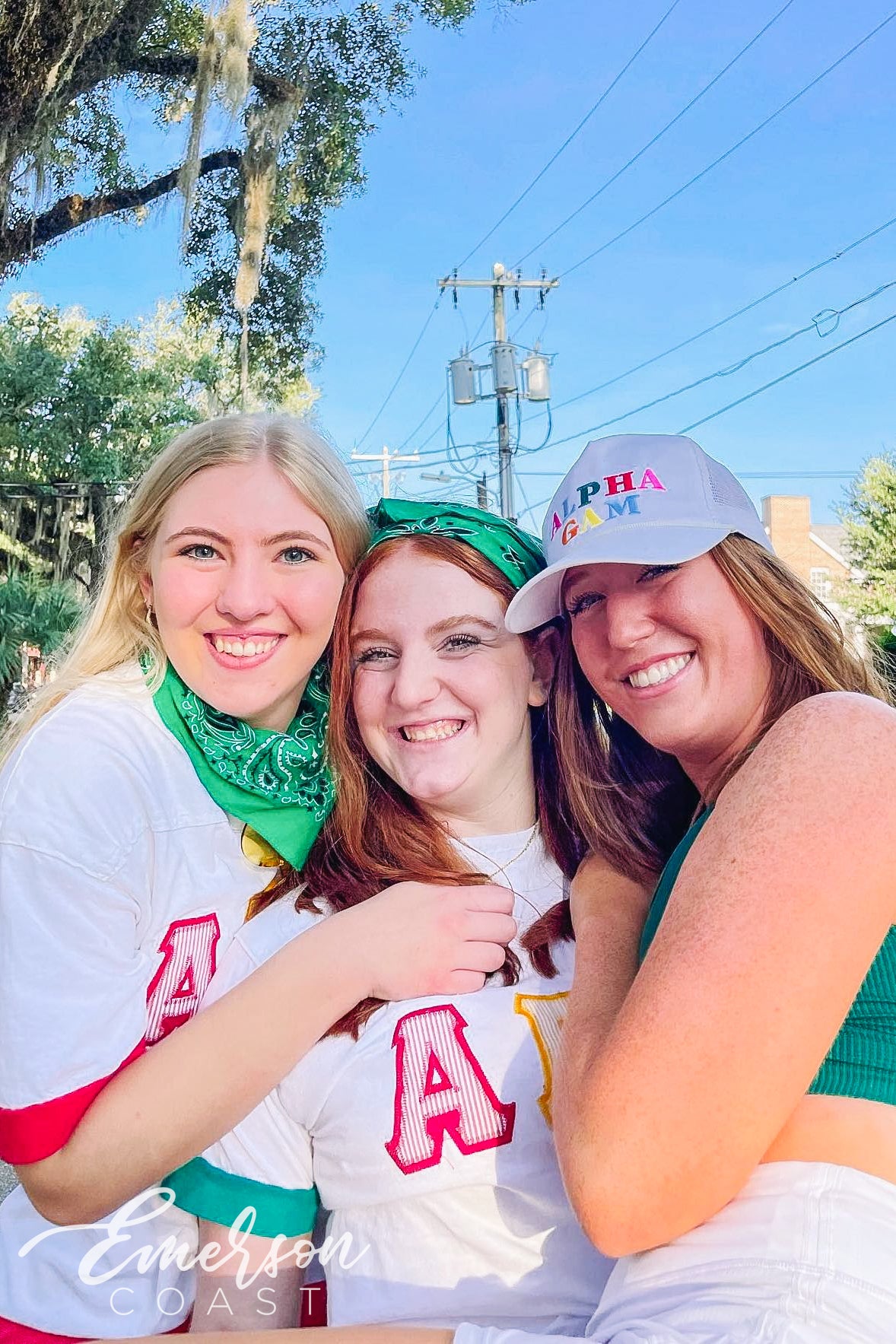 Alpha Gamma Delta Stitched Letter Ringer Tee
