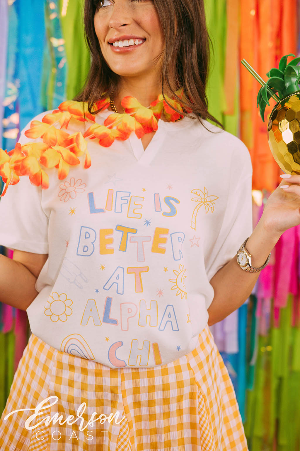 Alpha Chi Omega Paradise Bid Day Notch Tee