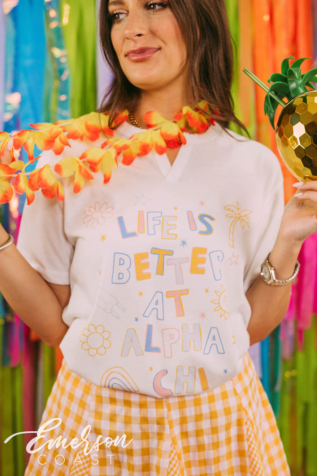 Alpha Chi Omega Paradise Bid Day Notch Tee