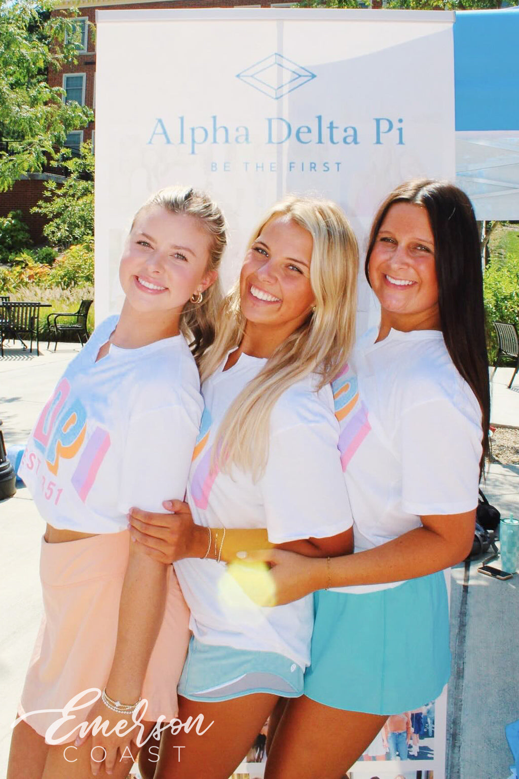 Alpha Delta Pi East Tennessee State University Recruitment Colorful Notch Tee