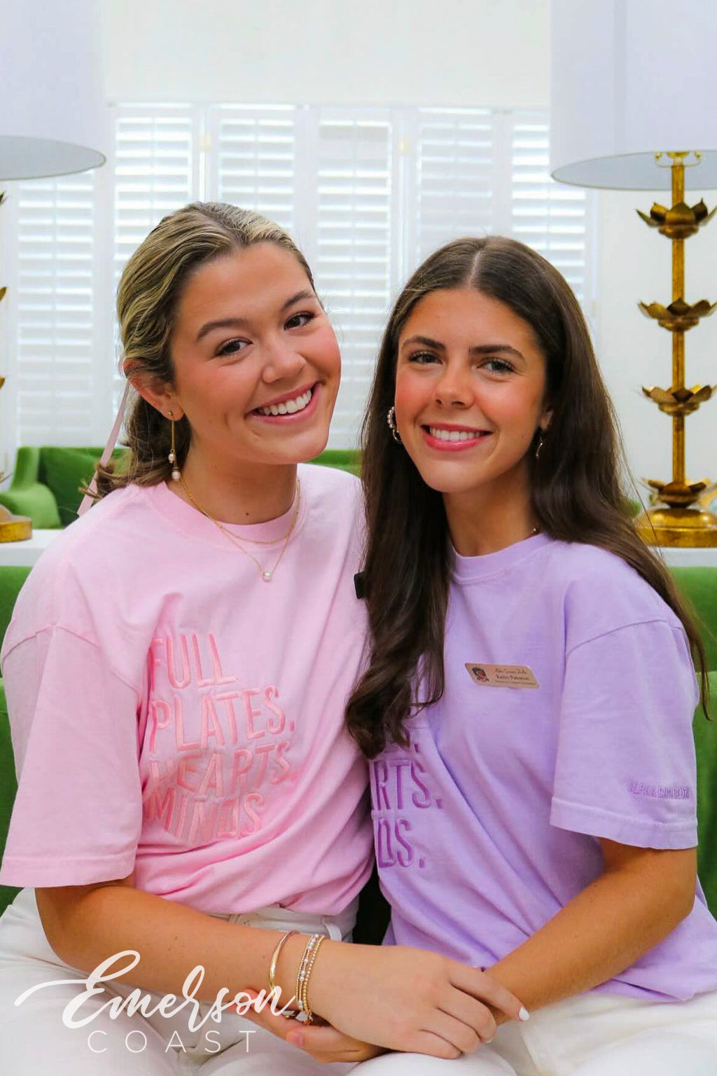 Alpha Gamma Delta Troy University Embroidered Full Plates Hearts Minds Tee