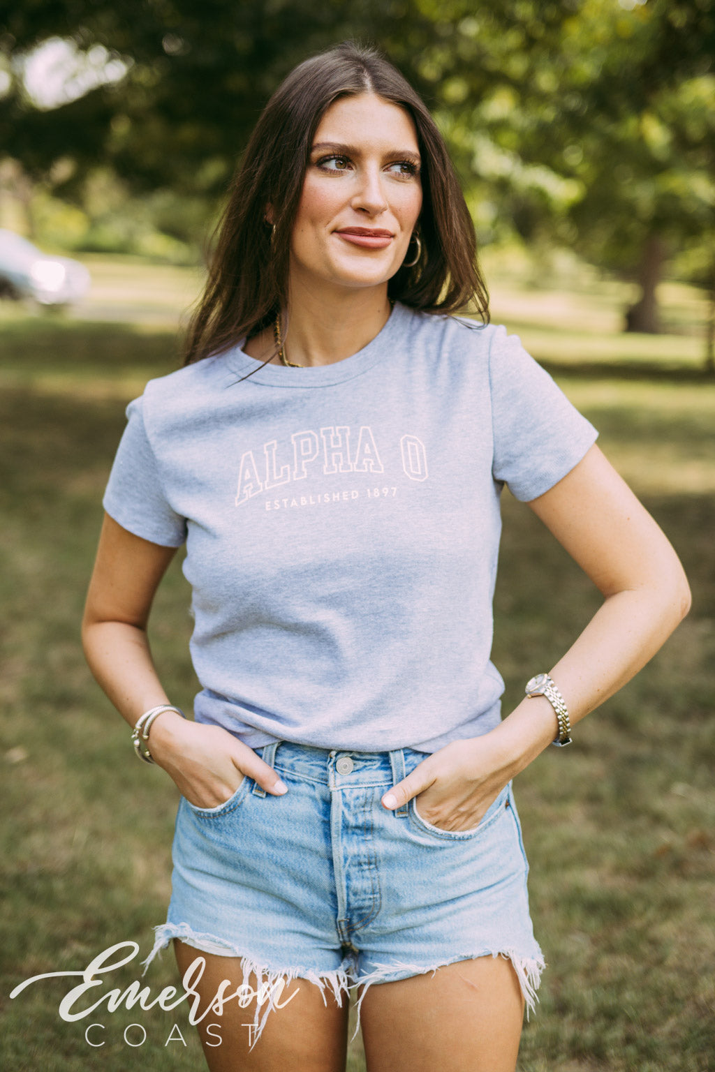 Alpha O Gray Baby Tee