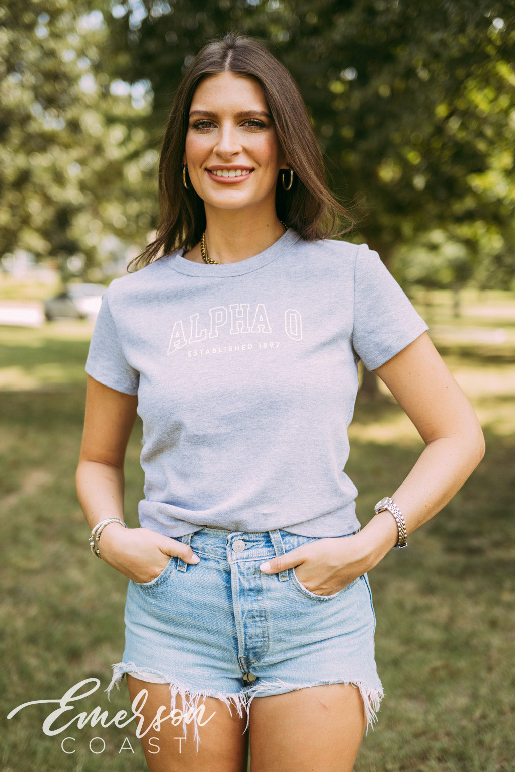 Alpha O Gray Baby Tee