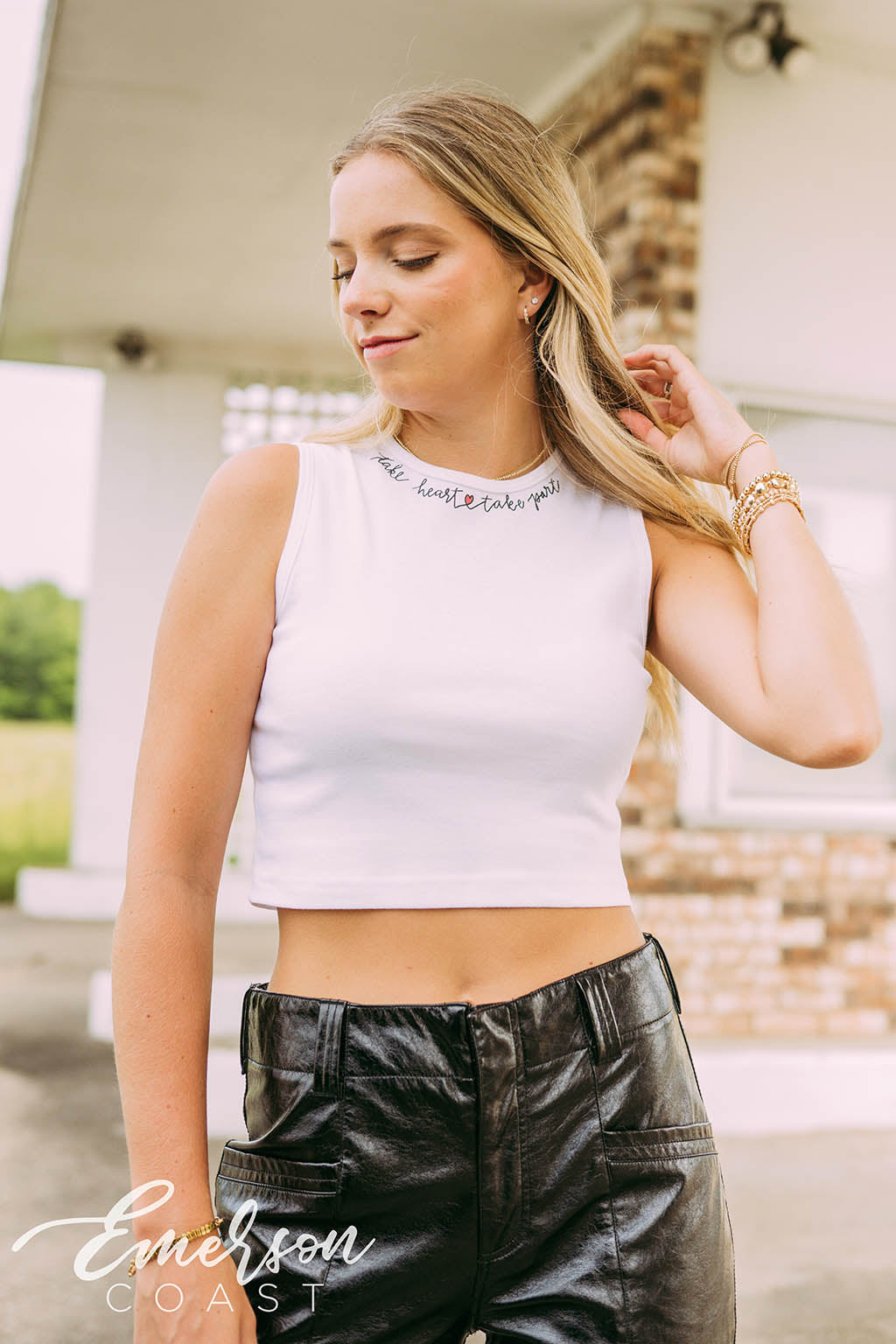 Alpha Phi Take Heart Take Part High Neck Cropped Tank
