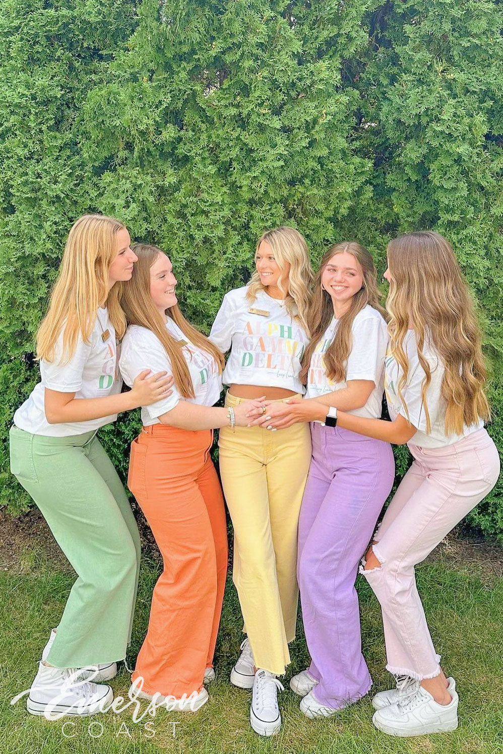 Alpha Gamma Delta Illinois Wesleyan University Colorful Recruitment Tshirt