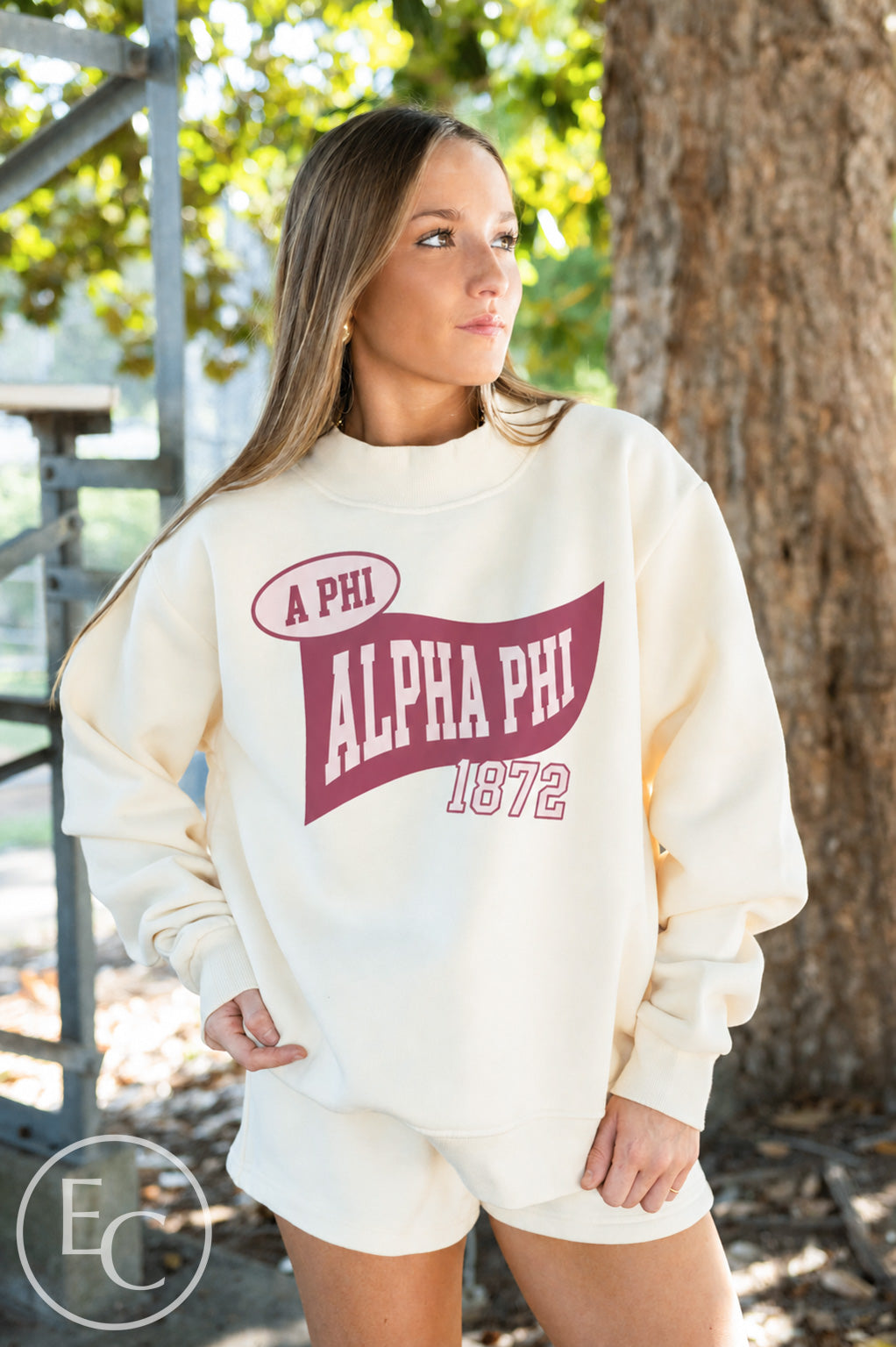 Alpha Phi Pennant Cream Set