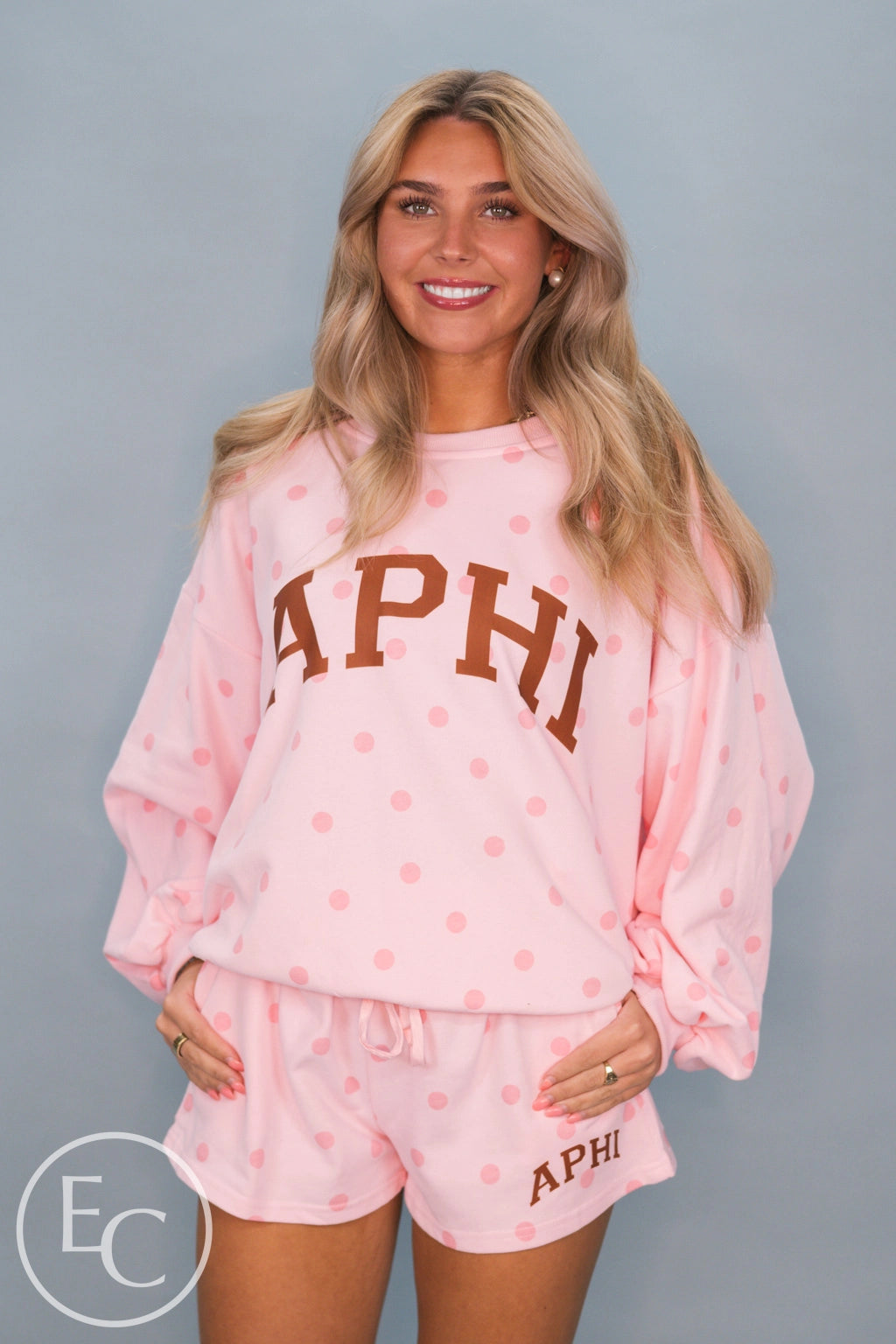 Alpha Phi Pink Polka Dot Set