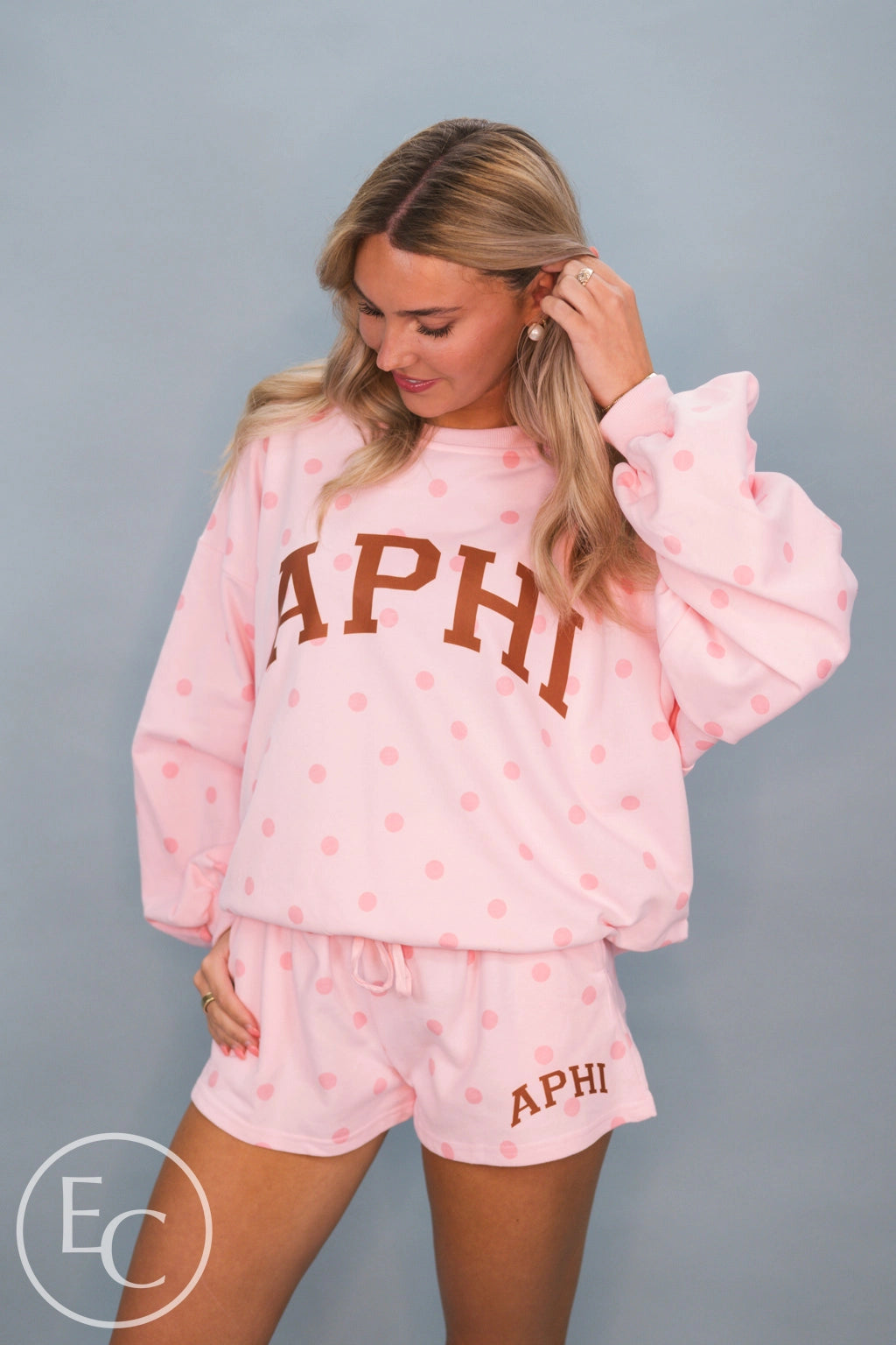 Alpha Phi Pink Polka Dot Set