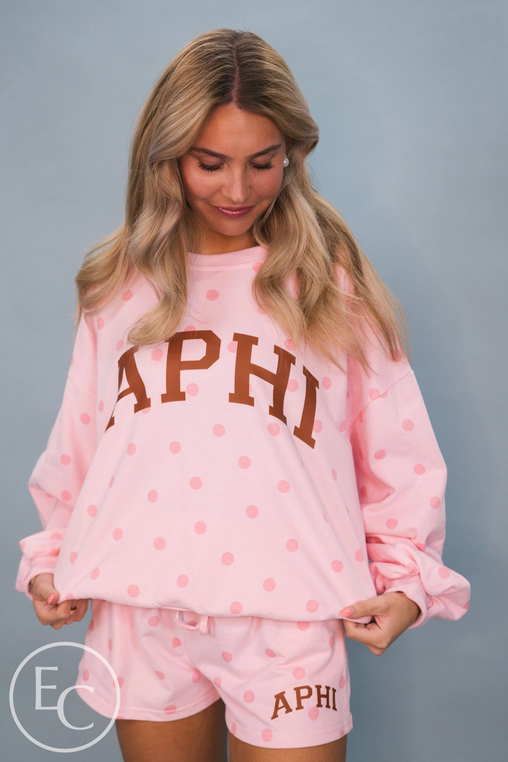 Alpha Phi Pink Polka Dot Set