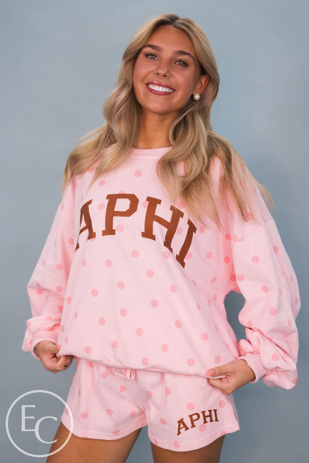 Alpha Phi Pink Polka Dot Set