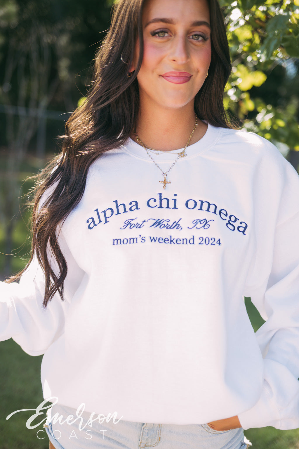 Alpha Chi Omega Embroidered Mom's Weekend Sweatshirt