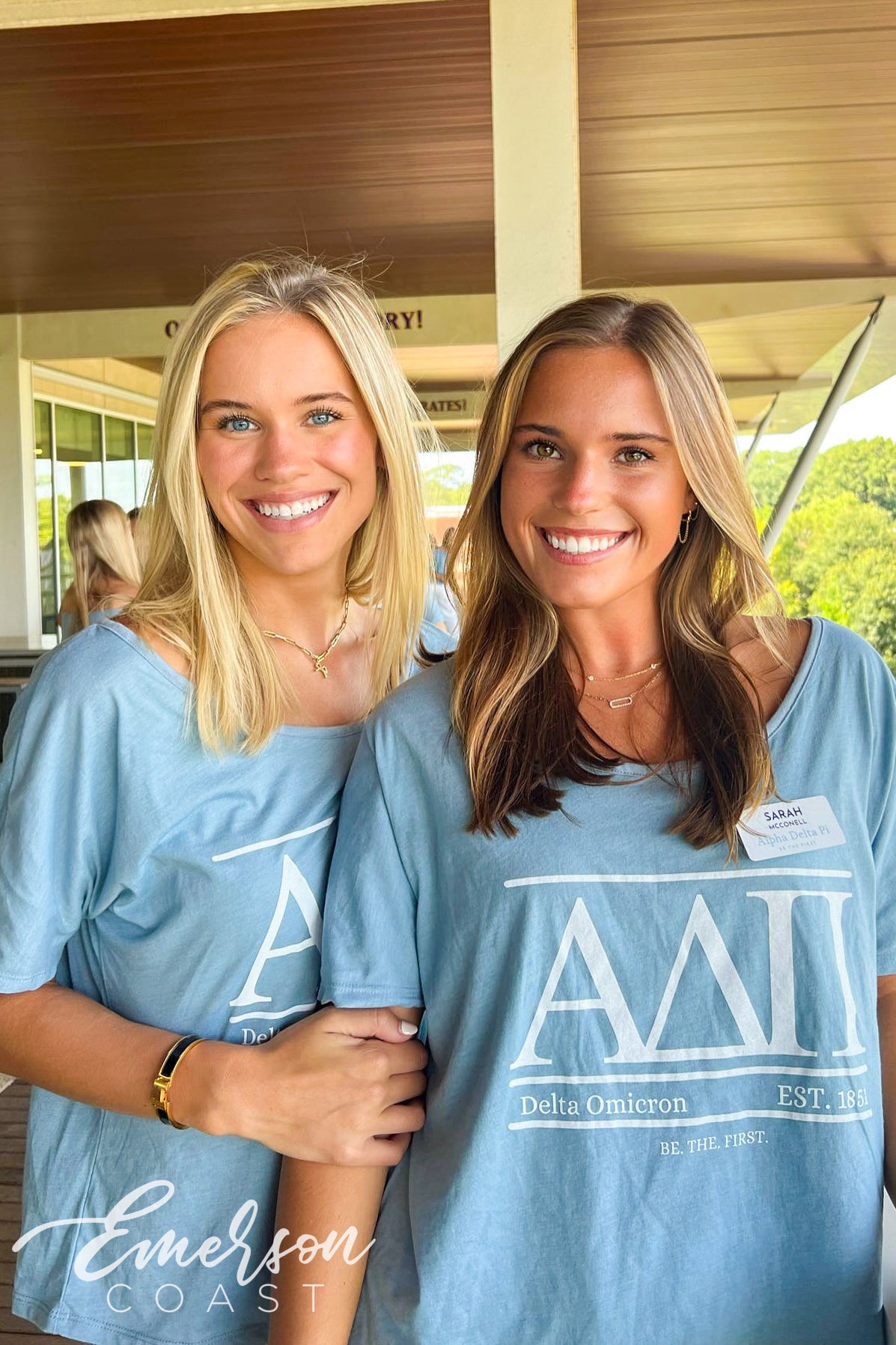 Alpha Delta Pi Light Blue Custom Slouchy Tee