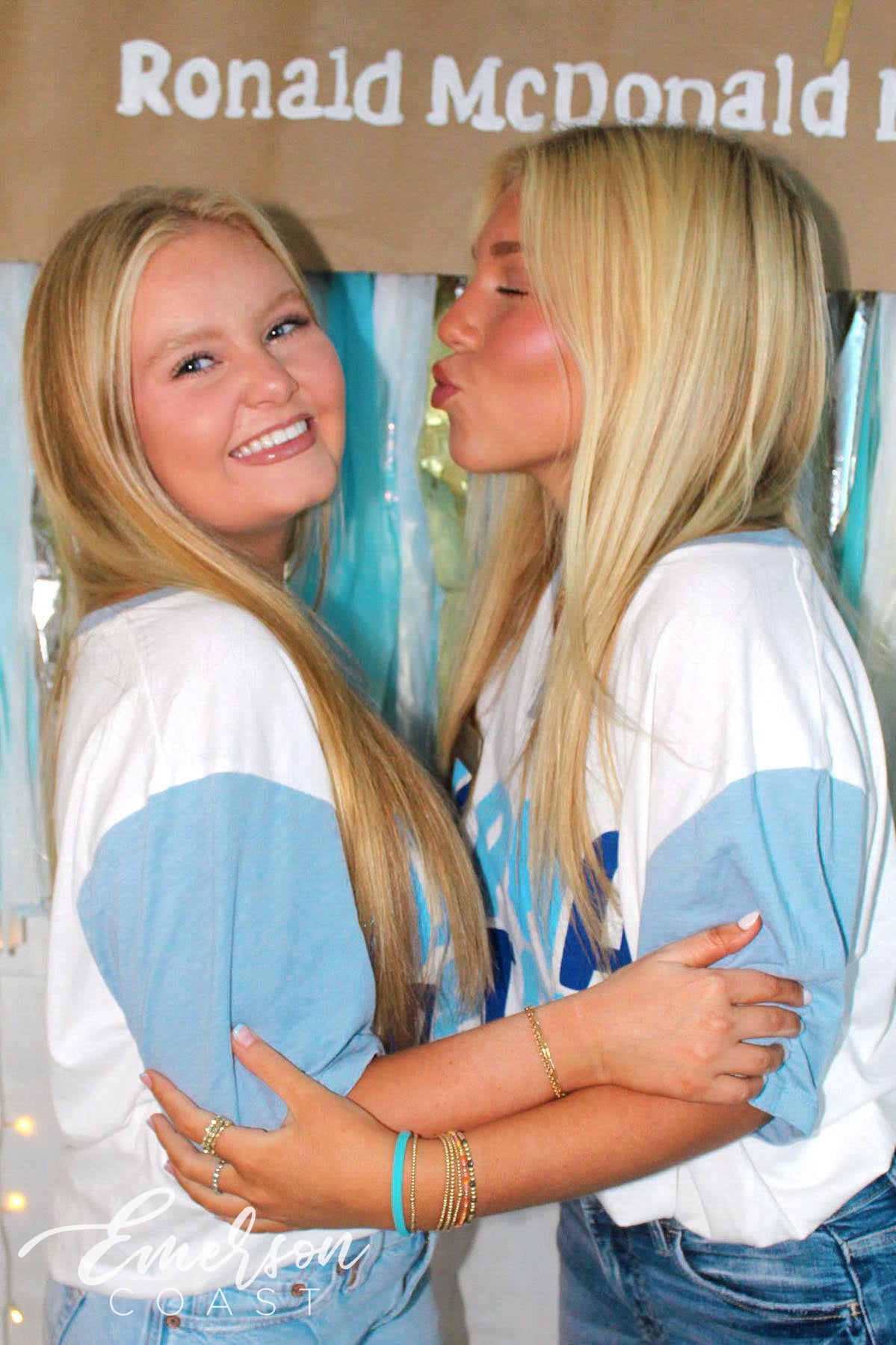 Alpha Delta Pi Blue Recruitment Colorblock Henley