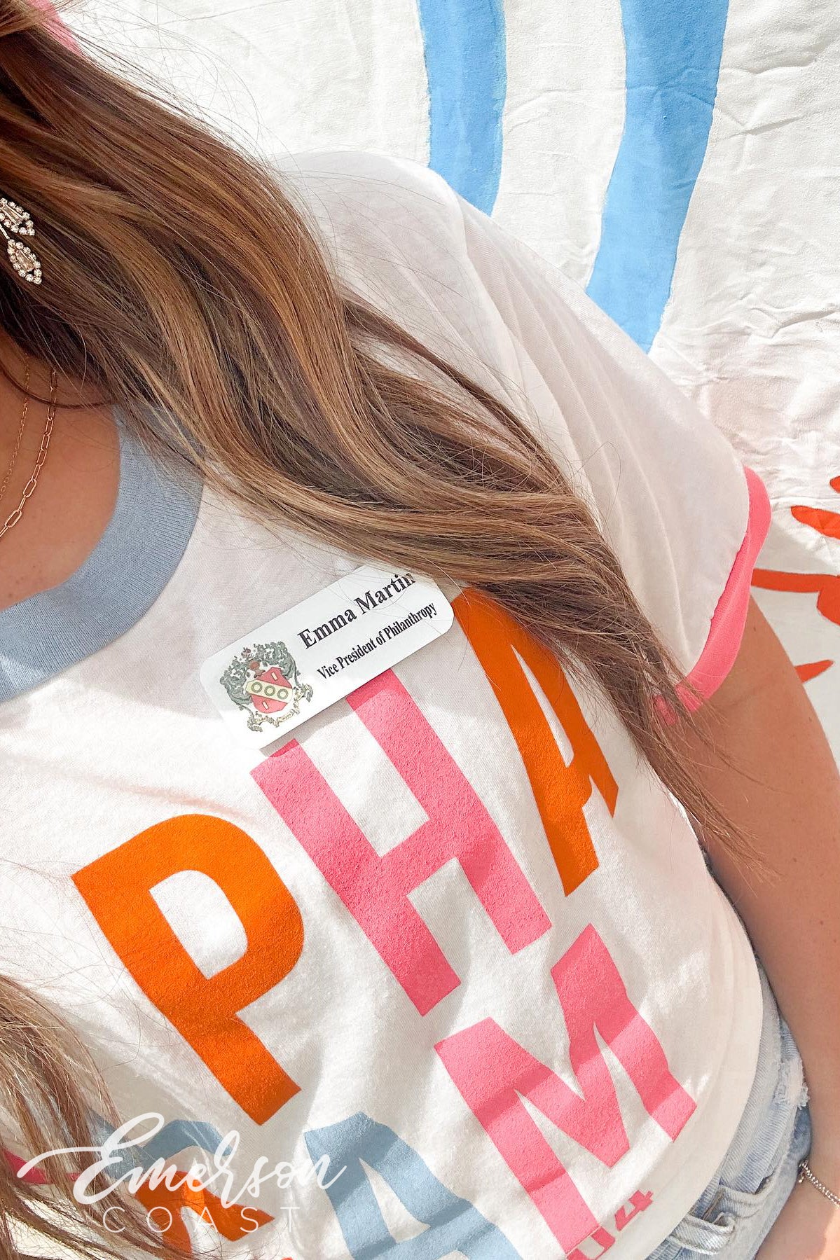 Alpha Gamma Delta Philanthropy Colorblock Ringer Tee