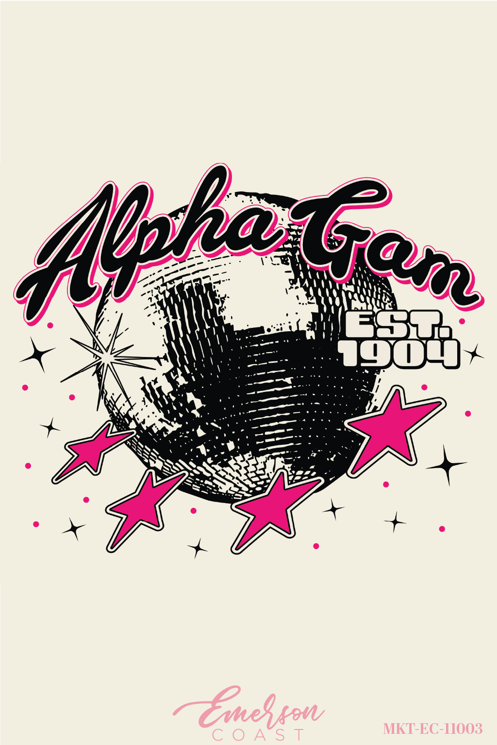 Alpha Gamma Delta Shiny Disco Ball Bid Day Tshirt