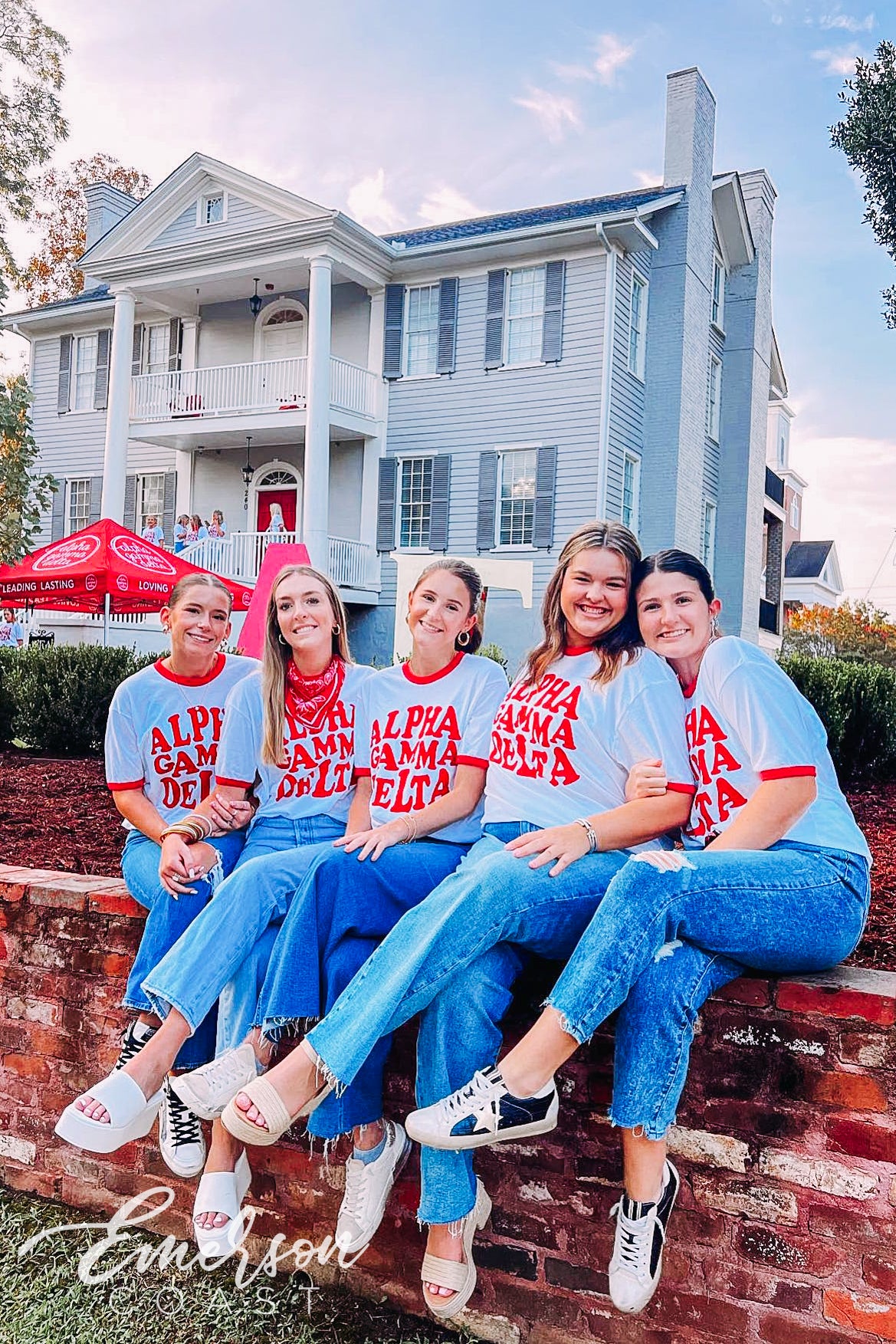 Alpha Gamma Delta Red Ringer Tee