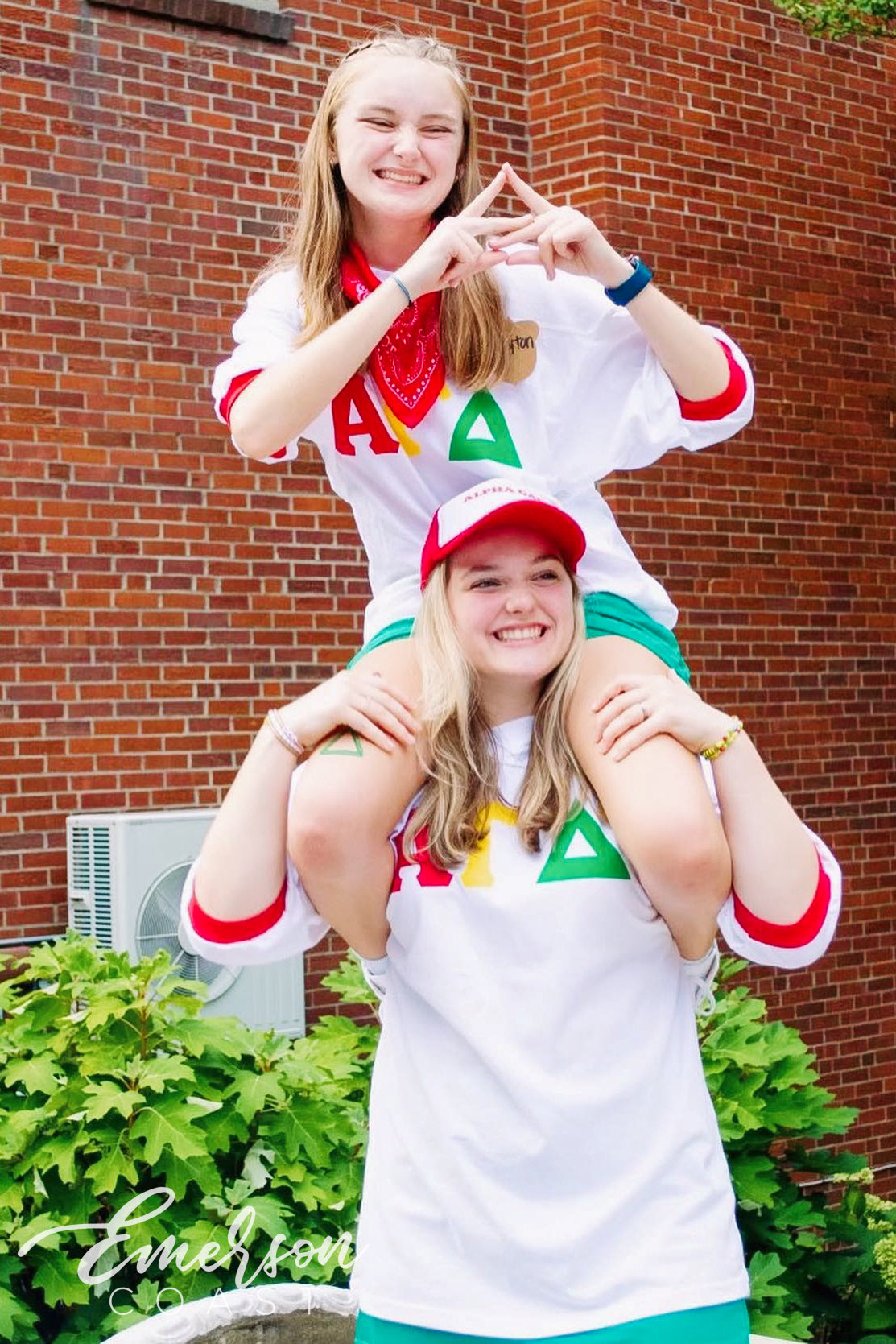 Alpha Gamma Delta Red Yellow Green Letters Oversized Jersey