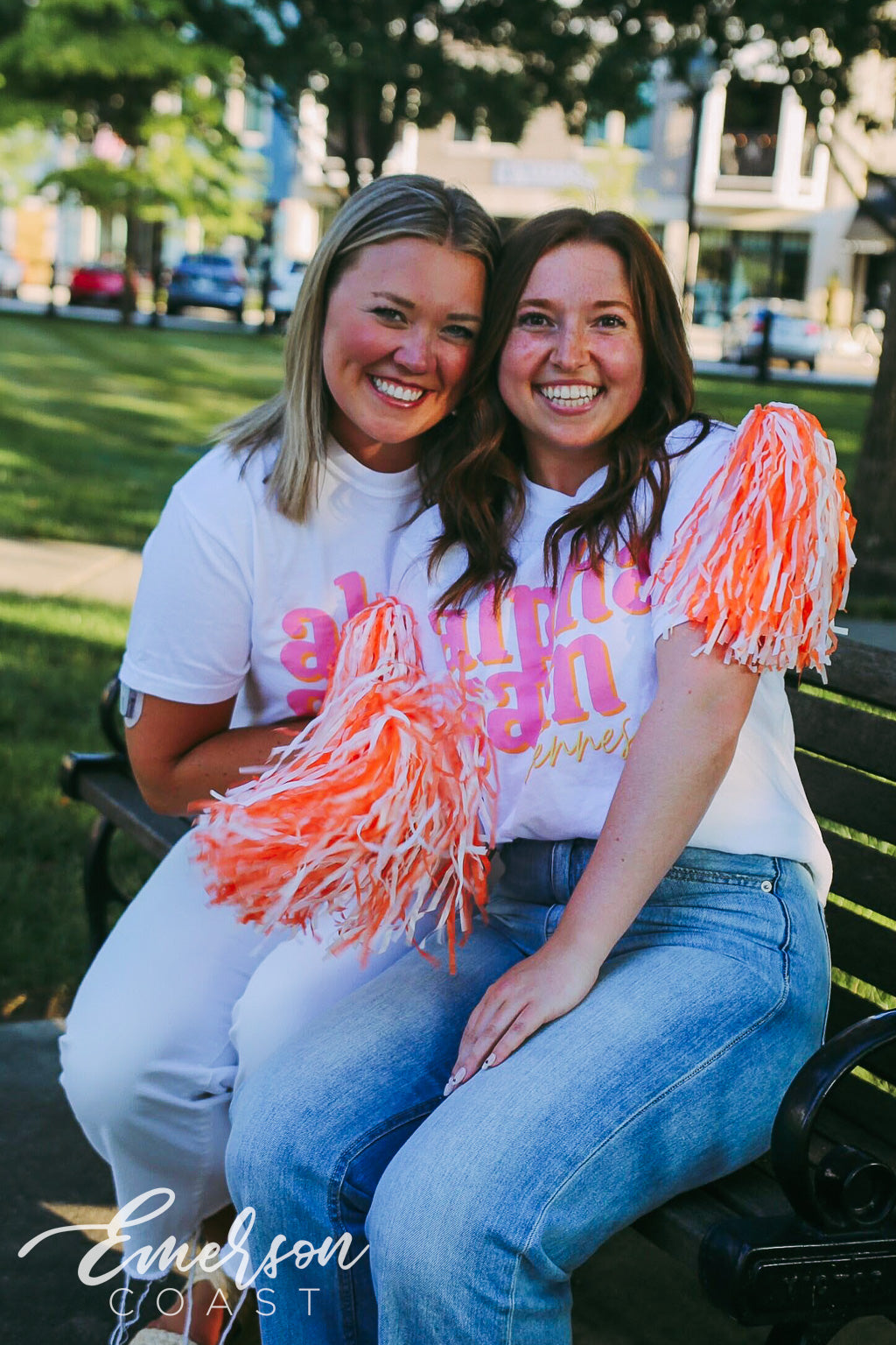 Alpha Gam Pink and Orange Tennessee Tshirt