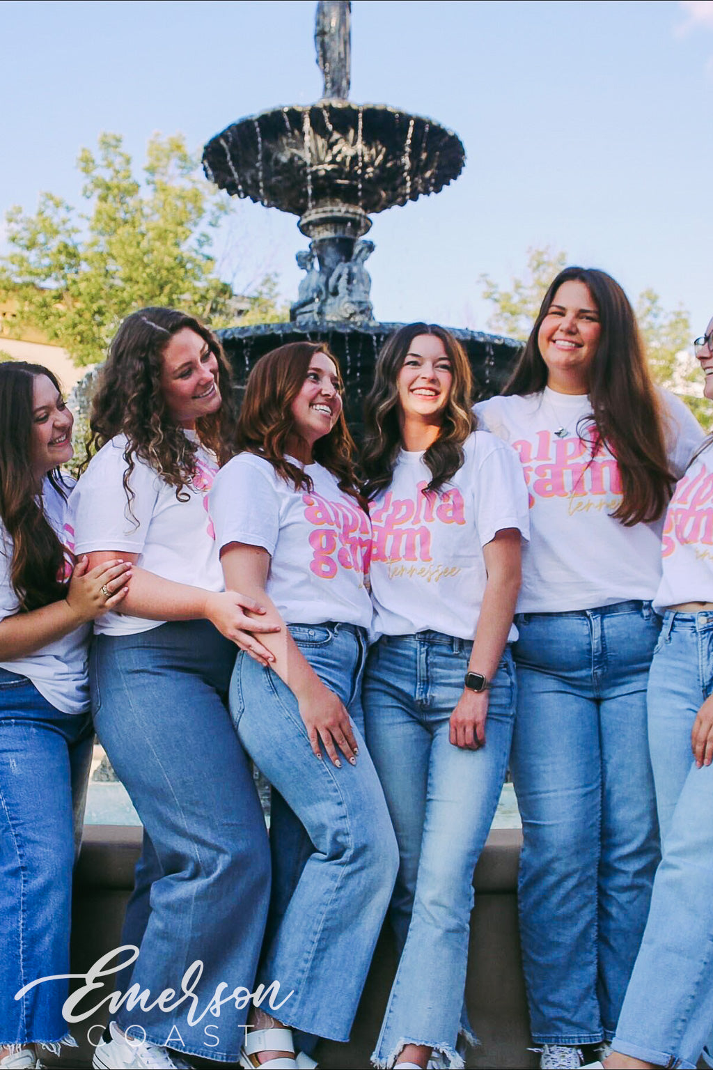Alpha Gam Pink and Orange Tennessee Tshirt