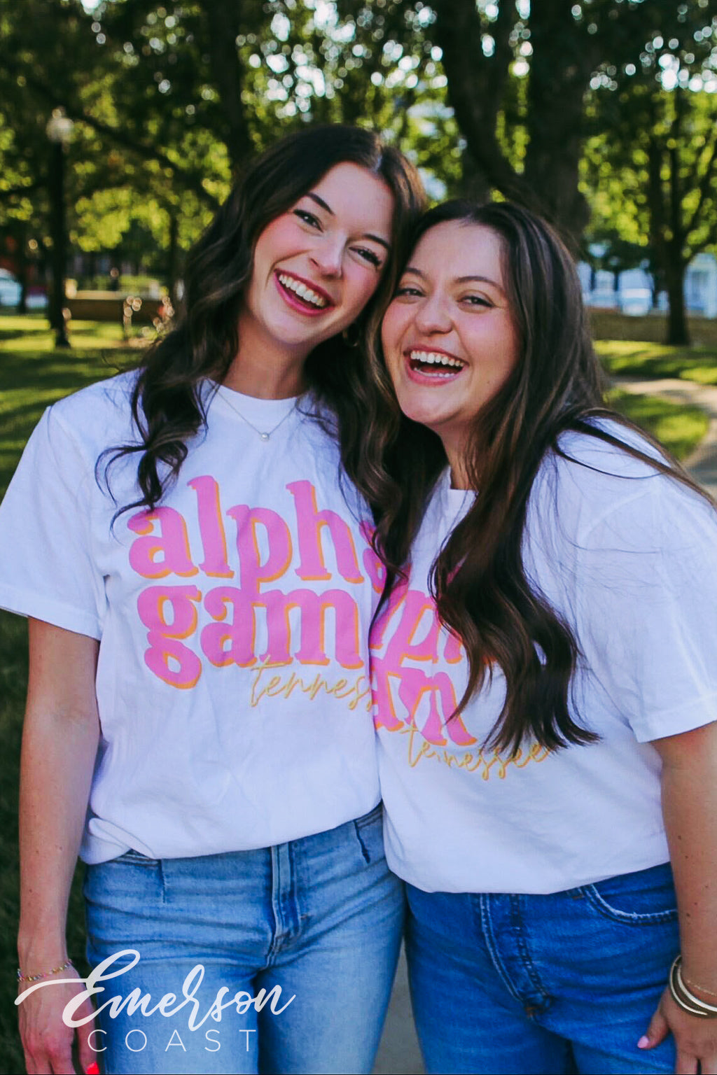 Alpha Gam Pink and Orange Tennessee Tshirt