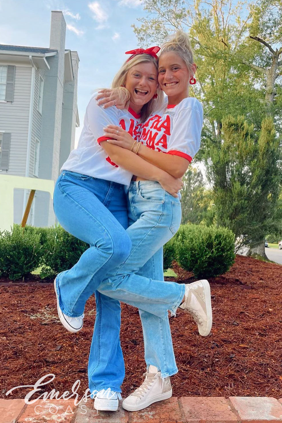 Alpha Gamma Delta Red Ringer Tee