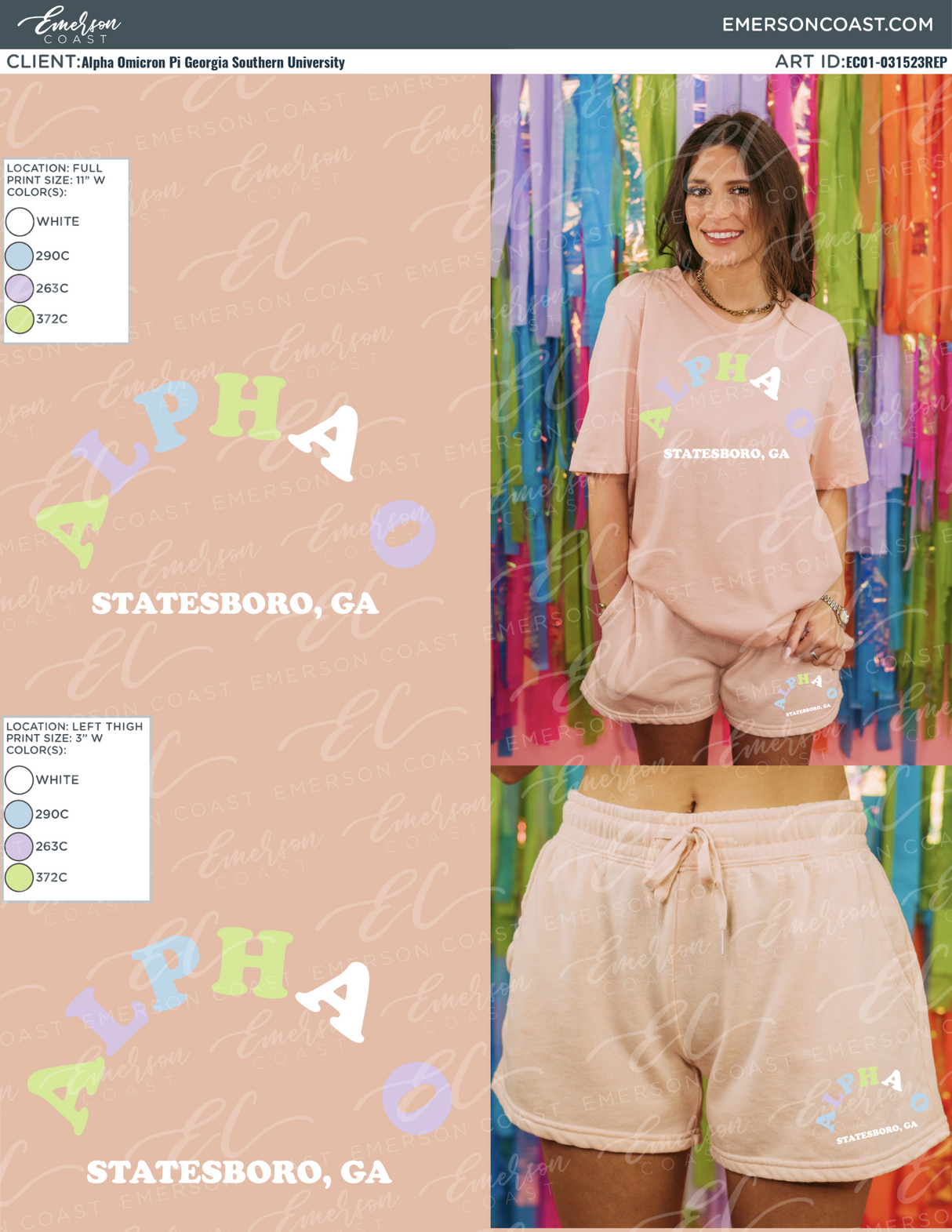 Alpha Omicron Pi Work Week Dusty Rose Set