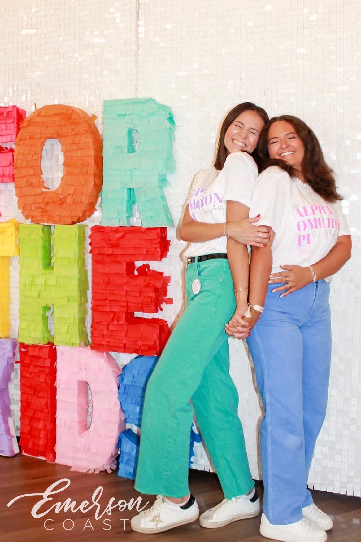 Alpha Omicron Pi Colorful Inspire Ambition Notch Tee
